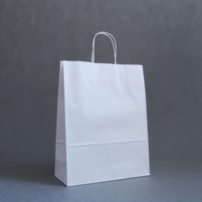 Torba papierowa 32x13x41(h) cm z uchwytem papierowym skręcanym – różne kolory – 10 szt.