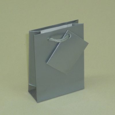 Torba papierowa 8x3x10(h) cm laminowana – różne kolory – 12 szt.